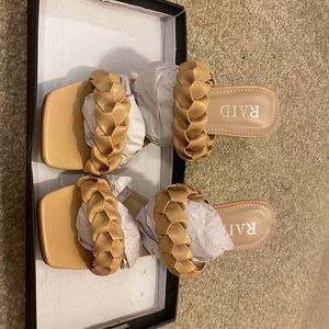 Nude double strap RAID heel